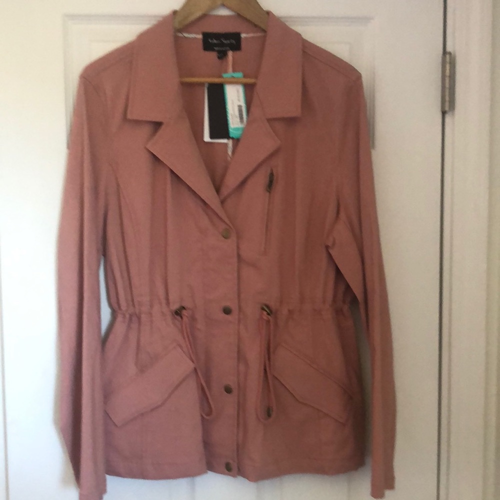 Blush color cinch waist jacket - never worn
